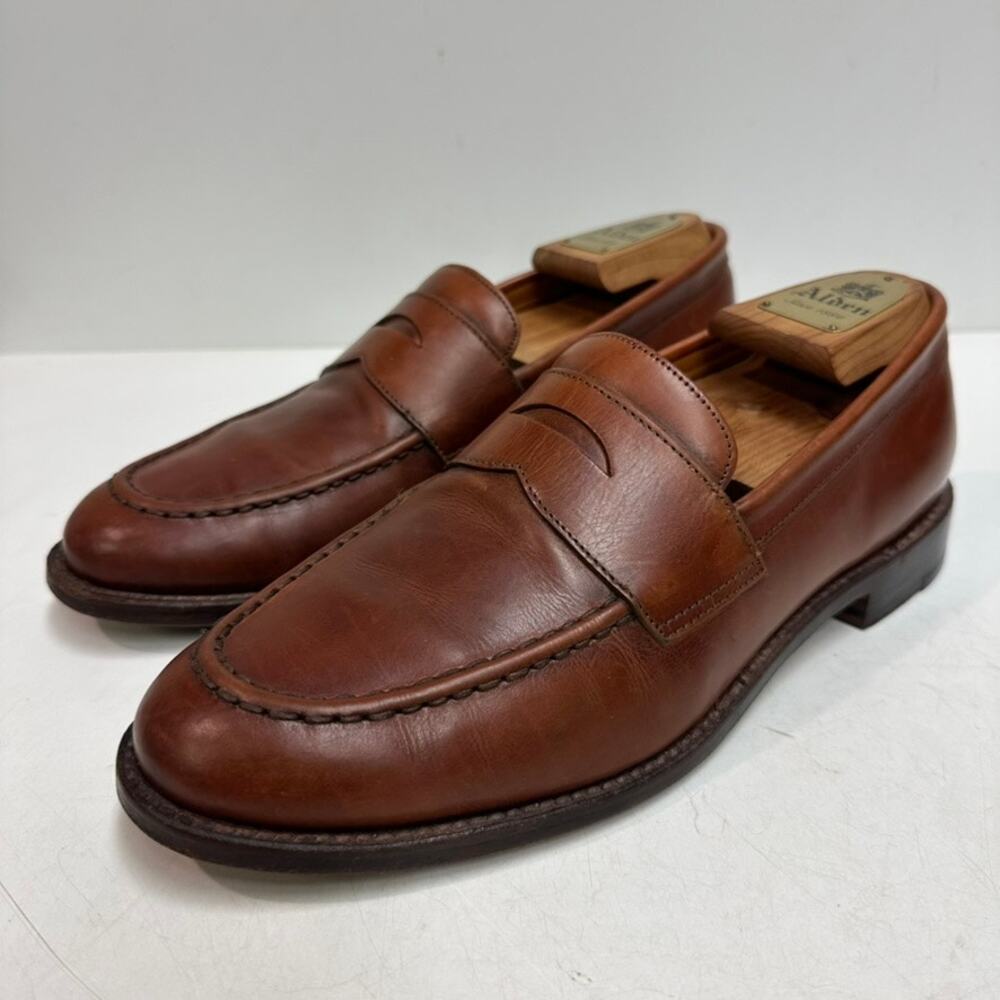 EXCELLENT Grant Stone x J. Crew Ludlow Penny Loafer Brown Leather Bench Made 9